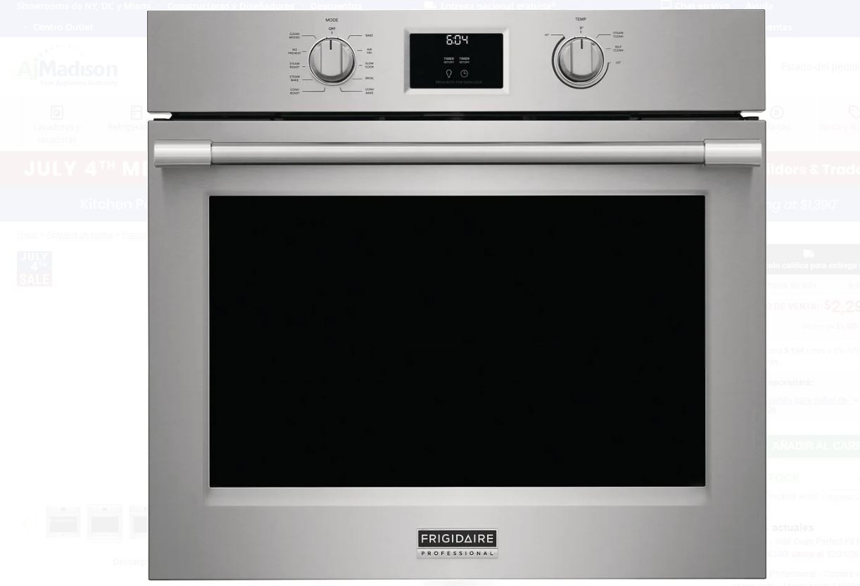 Built-in Frigidaire stainless steel wall oven cleanly installed in modern kitchen cabinetry